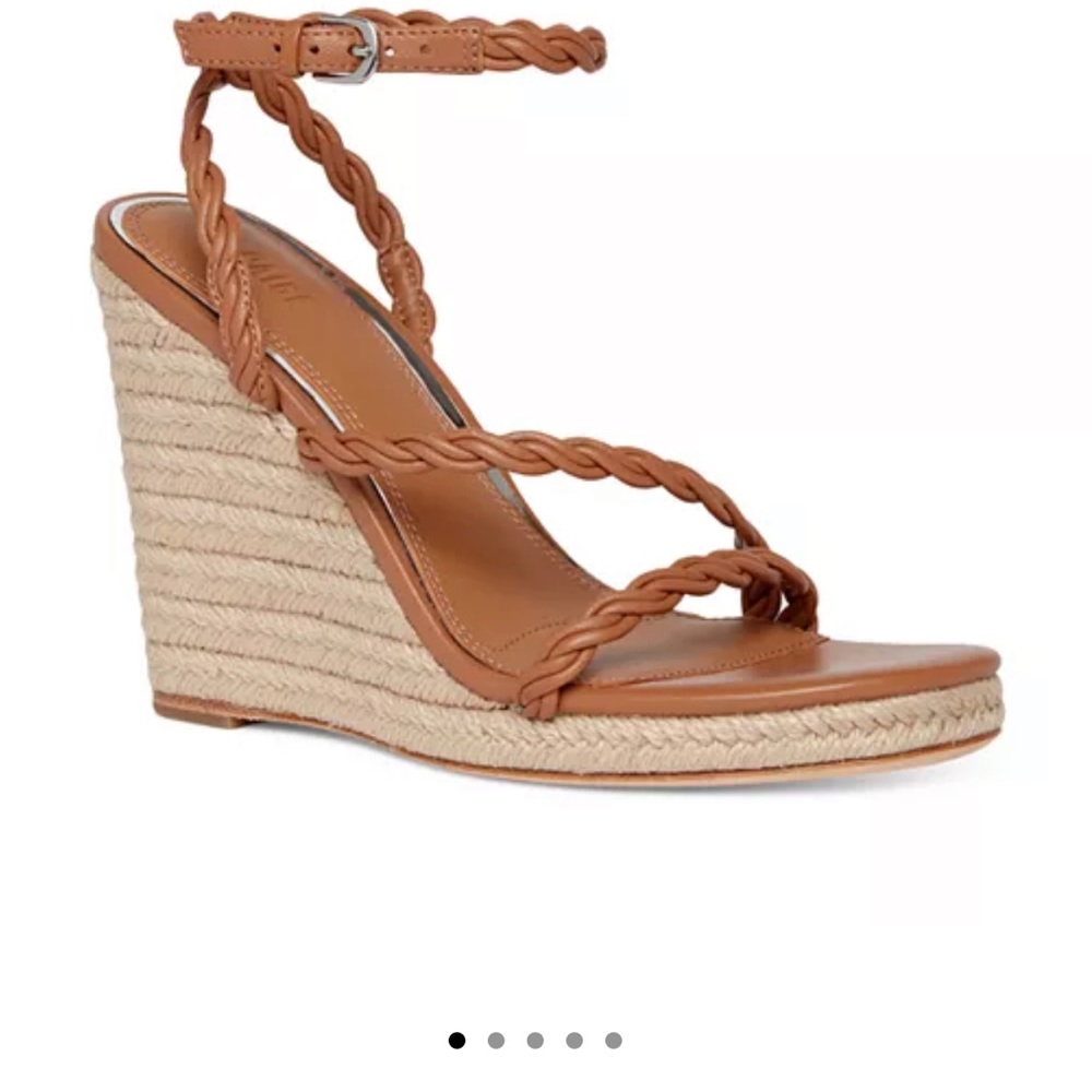 PAIGE Tan Braided Wedge Sandals